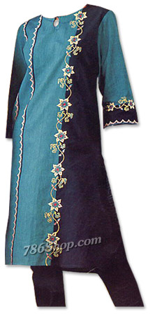  Blue/Black Georgette Trouser Suit | Pakistani Dresses in USA- Image 1