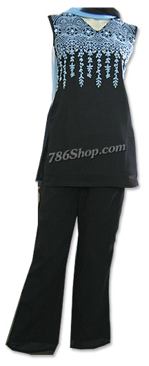  Black Georgette Trouser Suit | Pakistani Dresses in USA- Image 1