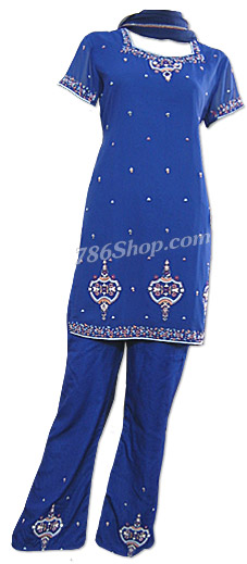  Blue Georgette Trouser Suit | Pakistani Dresses in USA- Image 1