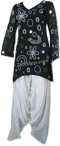  Black/White Chiffon Suit | Pakistani Dresses in USA- Image 1