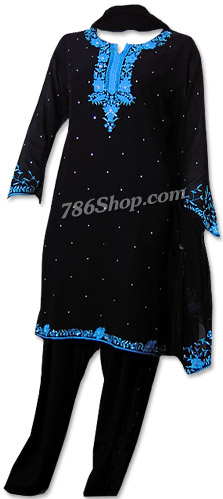  Black Chiffon Suit | Pakistani Dresses in USA- Image 1