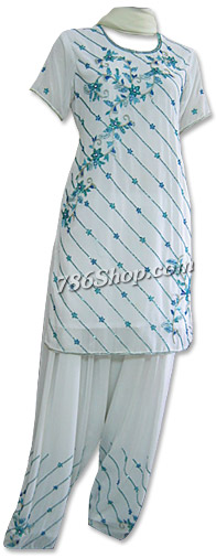  Off-white Georgette Suit | Pakistani Dresses in USA- Image 1