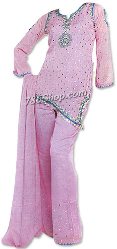  Lilac Chiffon Trouser Suit  | Pakistani Dresses in USA- Image 1