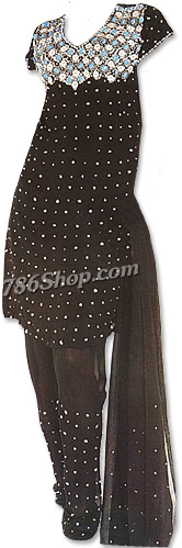  Black Chiffon Suit | Pakistani Dresses in USA- Image 1