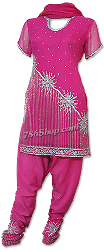  Hot Pink Georgette Suit | Pakistani Dresses in USA- Image 1