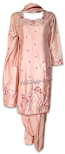  Peach Silk Suit | Pakistani Dresses in USA- Image 1