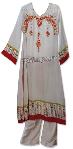  Off-white Chiffon Suit | Pakistani Dresses in USA- Image 1