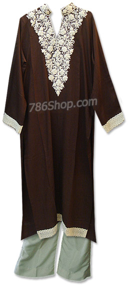  Dark Brown Georgette Suit | Pakistani Dresses in USA- Image 1