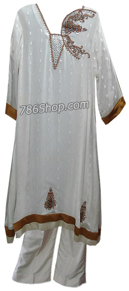  White Chiffon Suit  | Pakistani Dresses in USA- Image 1