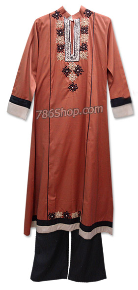  Brown/Black Marina Suit | Pakistani Dresses in USA- Image 1