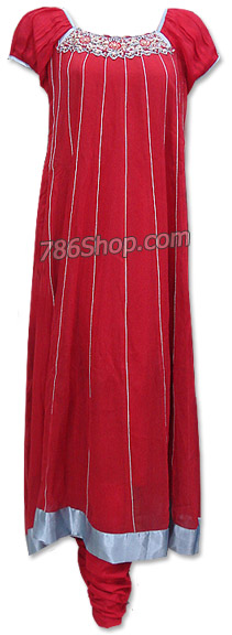  Red Chiffon Suit  | Pakistani Dresses in USA- Image 1