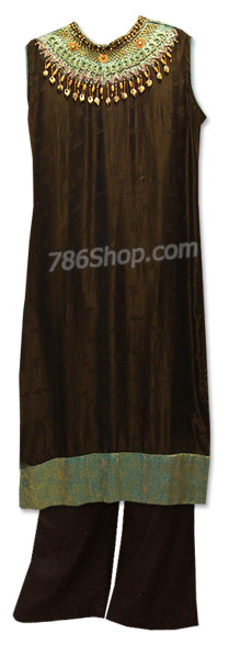  Dark Brown Georgette Suit   | Pakistani Dresses in USA- Image 1