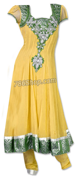  Yellow Chiffon Suit | Pakistani Dresses in USA- Image 1