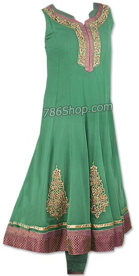  Sea Green Georgette Suit  | Pakistani Dresses in USA- Image 1