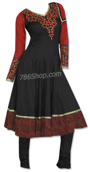  Black/Red Georgette Suit | Pakistani Dresses in USA- Image 1