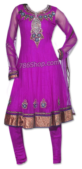  Magenta Chiffon Suit  | Pakistani Dresses in USA- Image 1