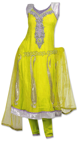  Yellow Chiffon Suit   | Pakistani Dresses in USA- Image 1