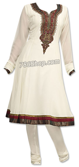  White Chiffon Suit | Pakistani Dresses in USA- Image 1