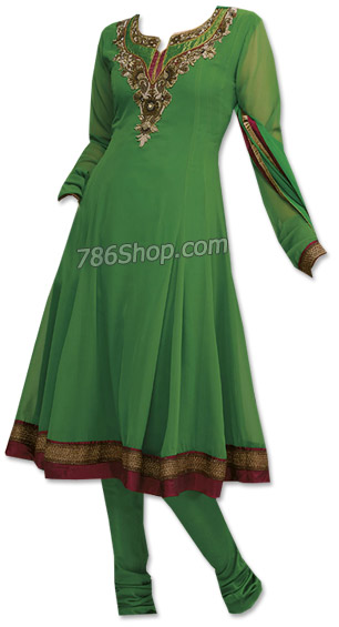  Green Georgette Suit | Pakistani Dresses in USA- Image 1