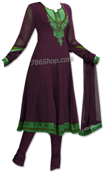  Dark Magenta Georgette Suit  | Pakistani Dresses in USA- Image 1