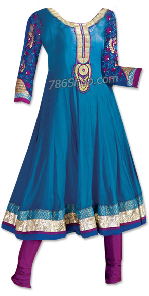  Turquoise Georgette Suit | Pakistani Dresses in USA- Image 1