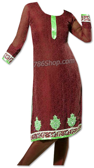  Maroon Georgette Suit  | Pakistani Dresses in USA- Image 1