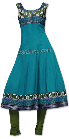  Turquoise/Green Georgette Suit  | Pakistani Dresses in USA- Image 1