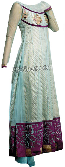  Sky Blue Chiffon Suit  | Pakistani Dresses in USA- Image 1