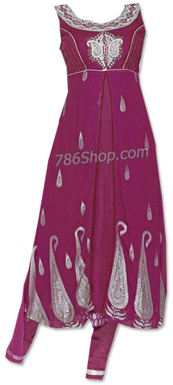  Magenta Georgette Suit | Pakistani Dresses in USA- Image 1