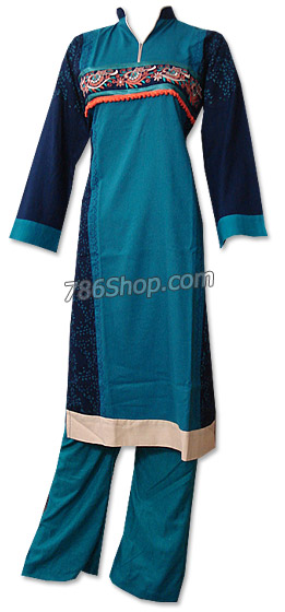  Turquoise Marina Suit | Pakistani Dresses in USA- Image 1