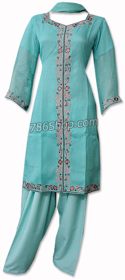  Mint Chiffon Suit  | Pakistani Dresses in USA- Image 1