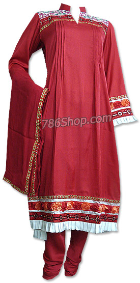  Rust Georgette Suit  | Pakistani Dresses in USA- Image 1