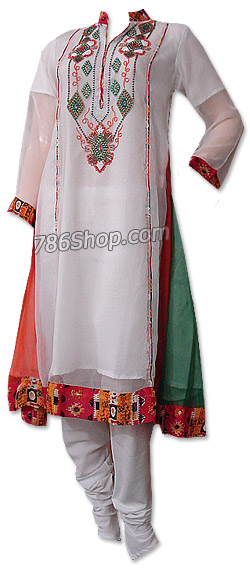  White Chiffon Suit  | Pakistani Dresses in USA- Image 1