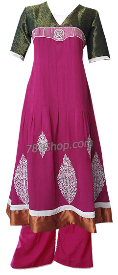  Dark Magenta Georgette Suit  | Pakistani Dresses in USA- Image 1