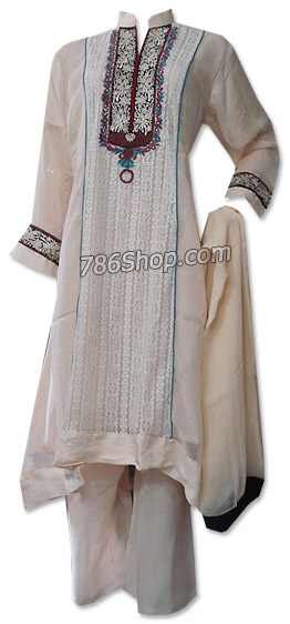  Ivory Georgette Suit  | Pakistani Dresses in USA- Image 1