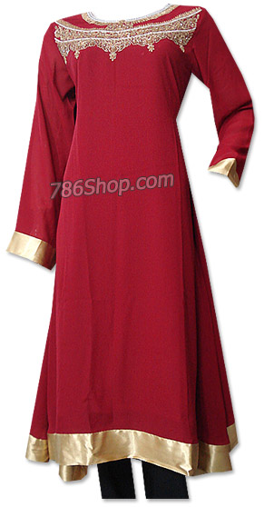  Red Georgette Suit  | Pakistani Dresses in USA- Image 1