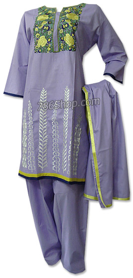  Lilac Cotton Suit | Pakistani Dresses in USA- Image 1