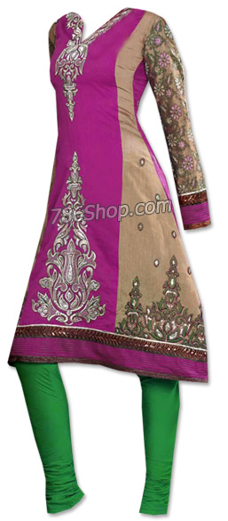  Magenta/Beige Georgette Suit   | Pakistani Dresses in USA- Image 1