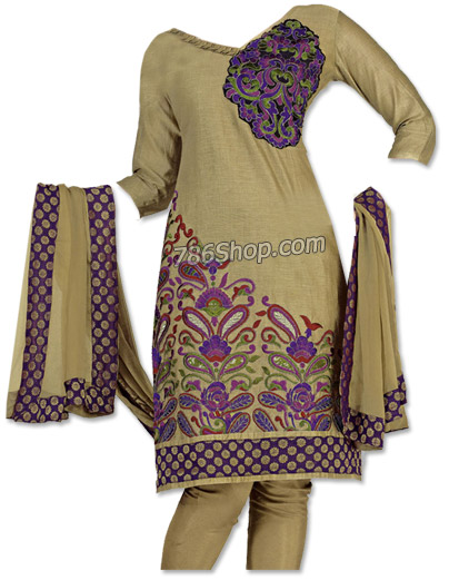  Beige Georgette Suit    | Pakistani Dresses in USA- Image 1