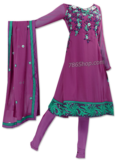  Magenta Georgette Suit  | Pakistani Dresses in USA- Image 1