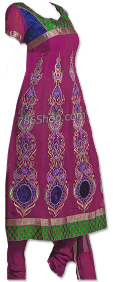  Magenta Georgette Suit | Pakistani Dresses in USA- Image 1