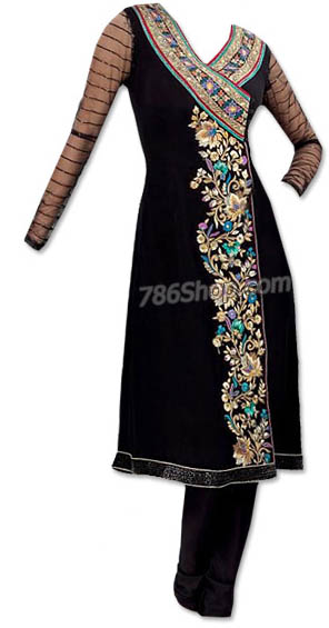  Black Chiffon Suit | Pakistani Dresses in USA- Image 1