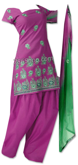 Magenta/Green Georgette Suit | Pakistani Dresses in USA- Image 1