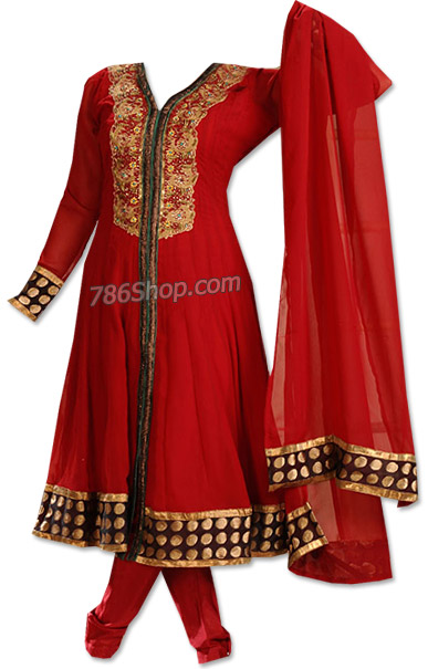  Red Georgette Suit | Pakistani Dresses in USA- Image 1