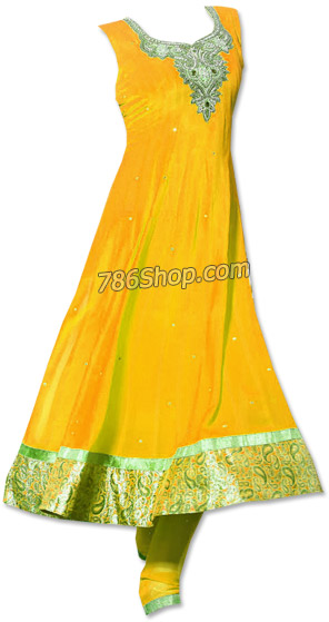  Yellow Georgette Suit | Pakistani Dresses in USA- Image 1