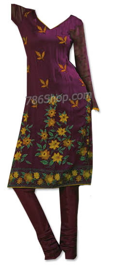  Dark Magenta Georgette Suit  | Pakistani Dresses in USA- Image 1