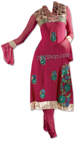  Magenta Georgette Suit   | Pakistani Dresses in USA- Image 1