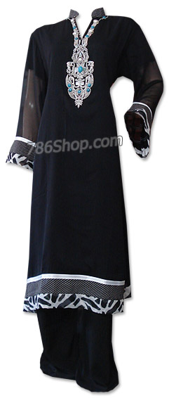  Black Georgette Suit  | Pakistani Dresses in USA- Image 1