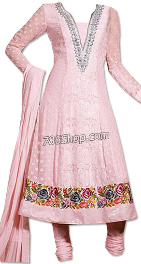  Pink Net Suit | Pakistani Dresses in USA- Image 1