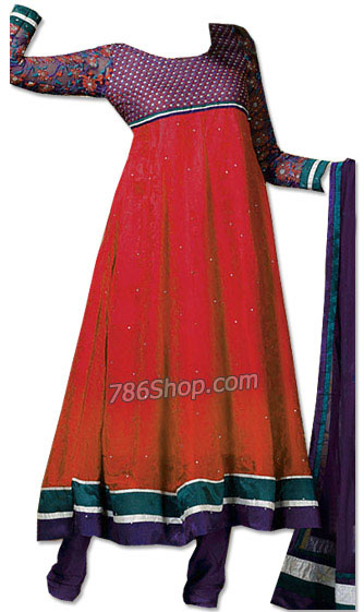  Purple/Red Georgette Suit   | Pakistani Dresses in USA- Image 1